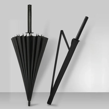 Katana Sword Umbrella - Long Handle Samurai Style UV Blocking Rain Parasol for Demon Slayer Ninja Fans