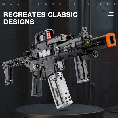 1589PCS MCX Tactical Rifle Building Block Set – Detachable Magazine Gun Model Toy for Kids & Holiday Gifts