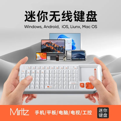 Miritz K809 Mini Wireless Keyboard - 2.4G Dual-Mode Portable Keyboard with Touchpad