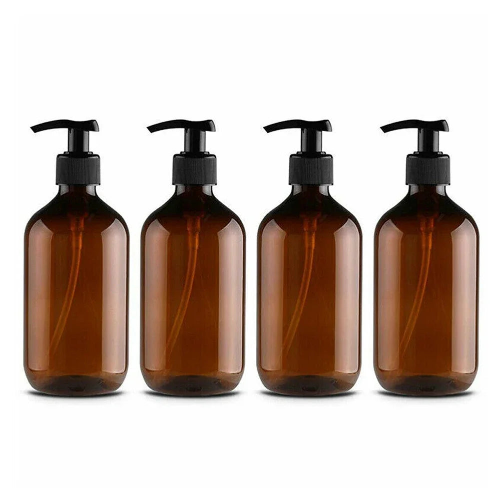 4pcs 500ml Soap Dispenser Pump Bottles – Thickened Refillable Shampoo, Lotion, and Soap Containers for Bathroom