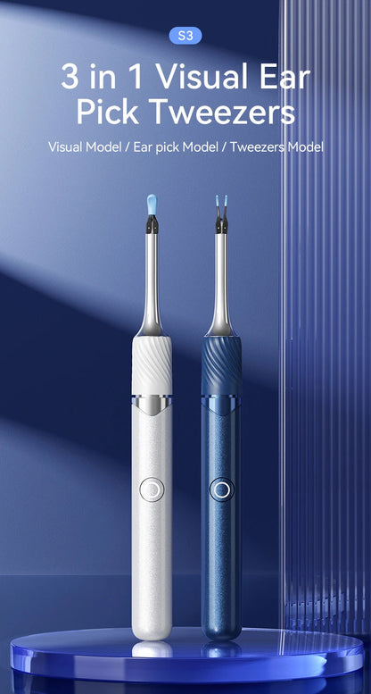 Visual Ear Cleaner with Camera – 12MP Ear Wax Removal Tool with Ear Pick, Tweezers & 6 Ear Spoons for Ear Care