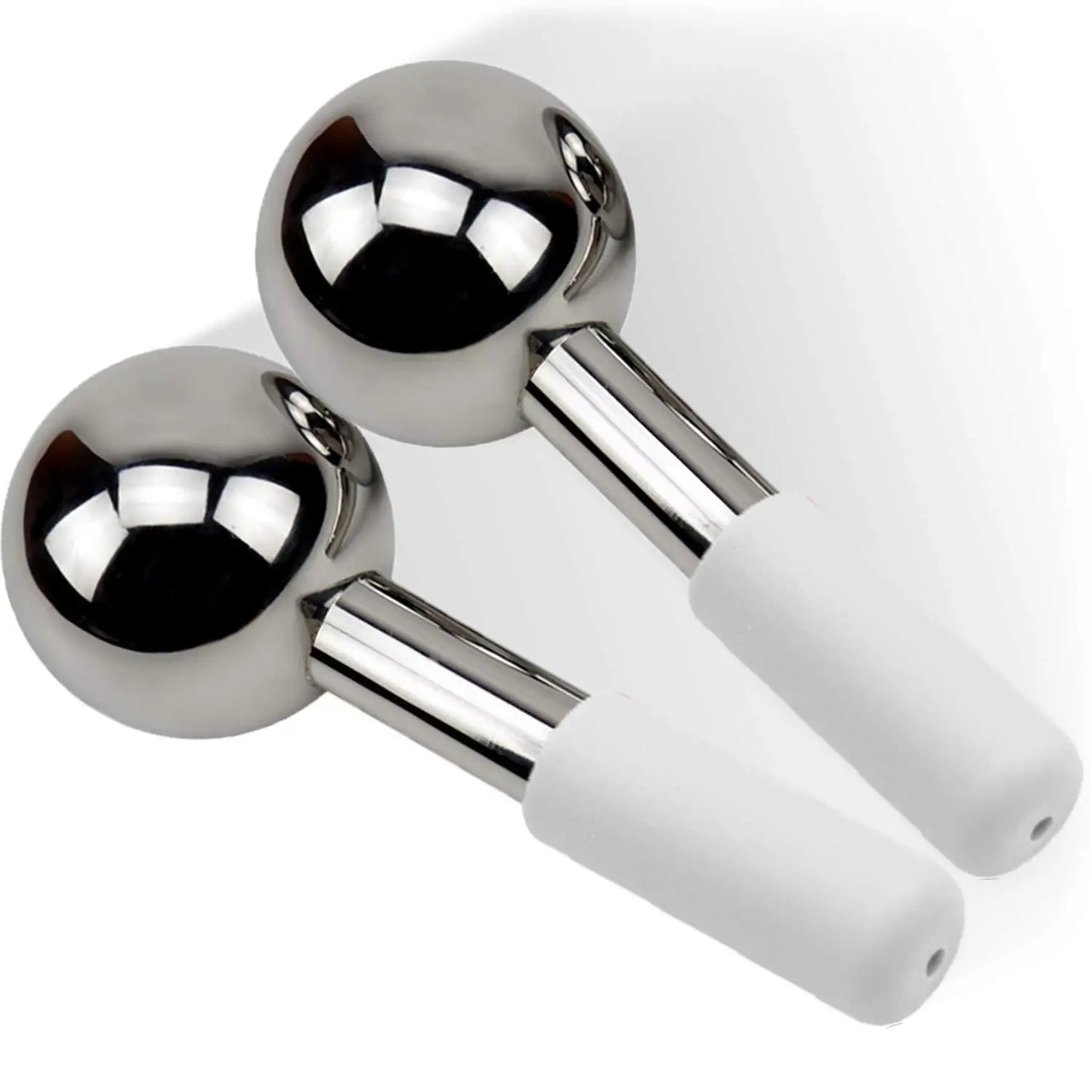 Mini 2pcs Stainless Steel Ice Globes – Cryo Sticks for Face & Eyes, Cold Roller for Puffiness, Wrinkles & Dark Circles