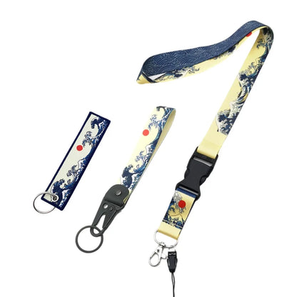 Hokkaido Waves Nylon Keychain Lanyard – JDM Style for Honda, Toyota & Auto Accessories