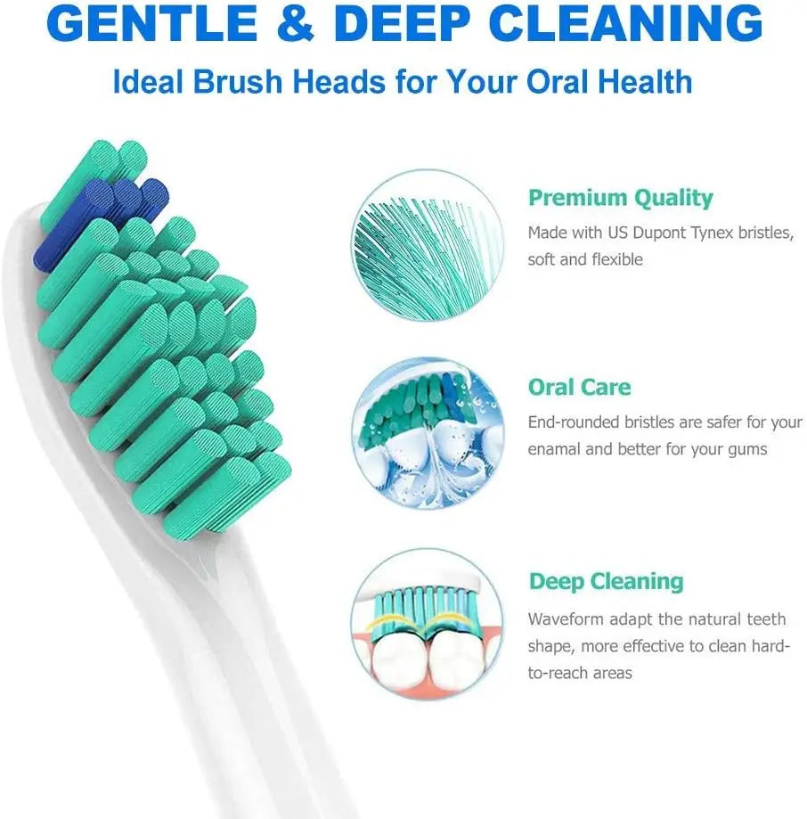 4-32PCS Replacement Toothbrush Heads – Compatible with Philips Sonicare Electric Toothbrush Models 1100/2100/4100/4300/5100/5300/6100