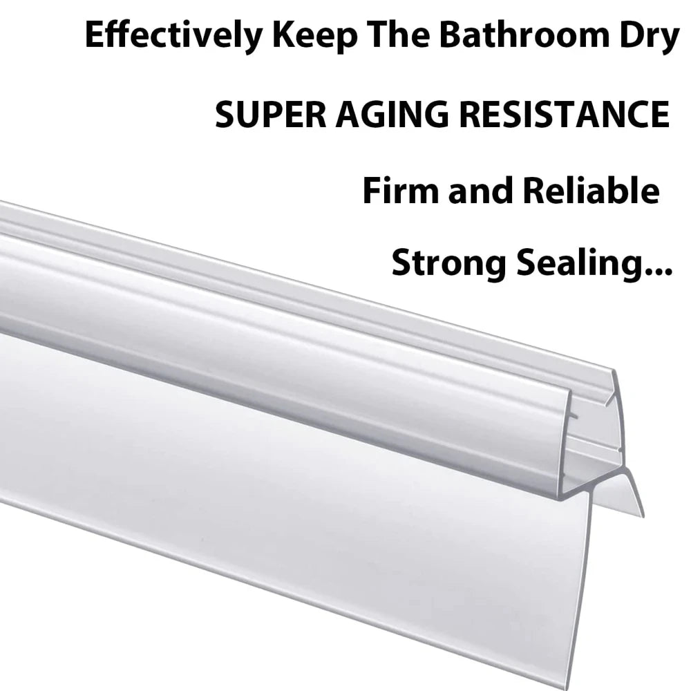 Shower Glass Door Seal Strip - 4–6mm Rubber Weatherproof Seal for Bath Screens and Glass Doors