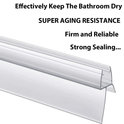 Shower Glass Door Seal Strip - 4–6mm Rubber Weatherproof Seal for Bath Screens and Glass Doors