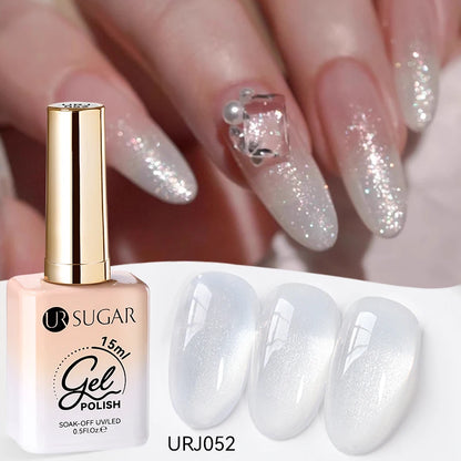 UR SUGAR 15ml Jelly Milky White Gel Polish – Translucent UV Soak Off Nail Art Varnish Semi-Permanent Fashion Nail Color
