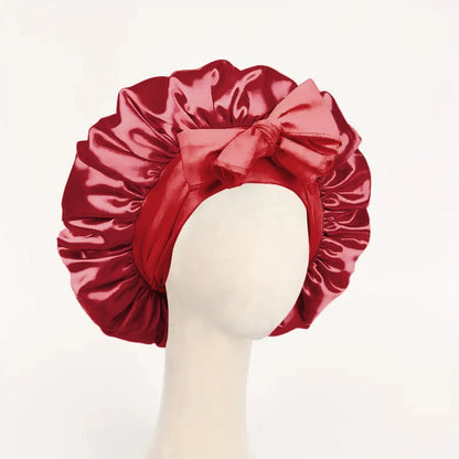 Satin Silk Bonnet – Adjustable Sleeping Hair Bonnet with Tie Band for Women & Men