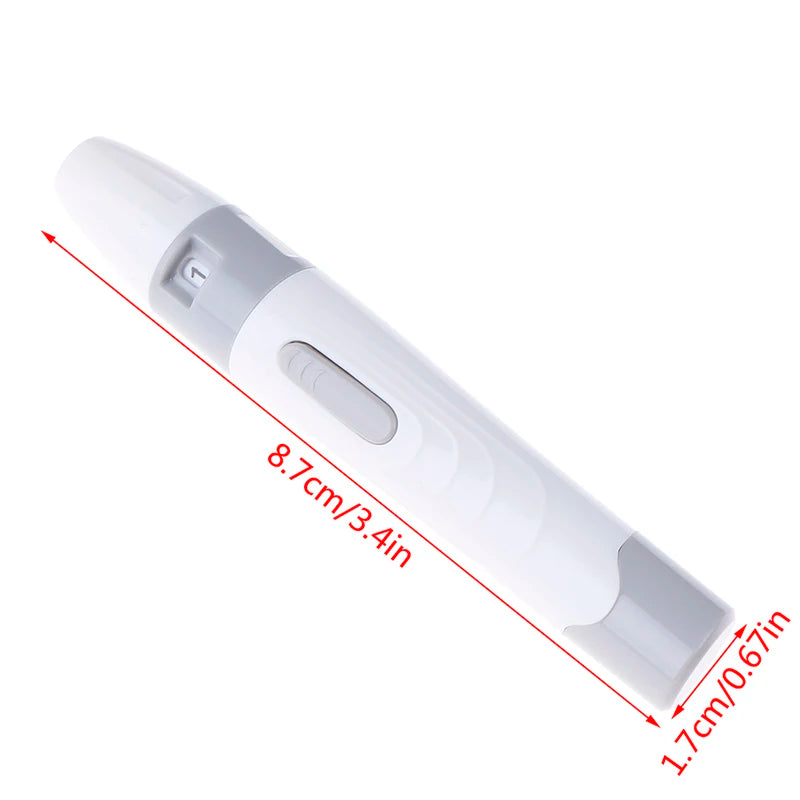 Lancet Pen Lancing Device for Diabetics – Adjustable Depth Blood Sampling Tool for Safe and Easy Glucose Testing