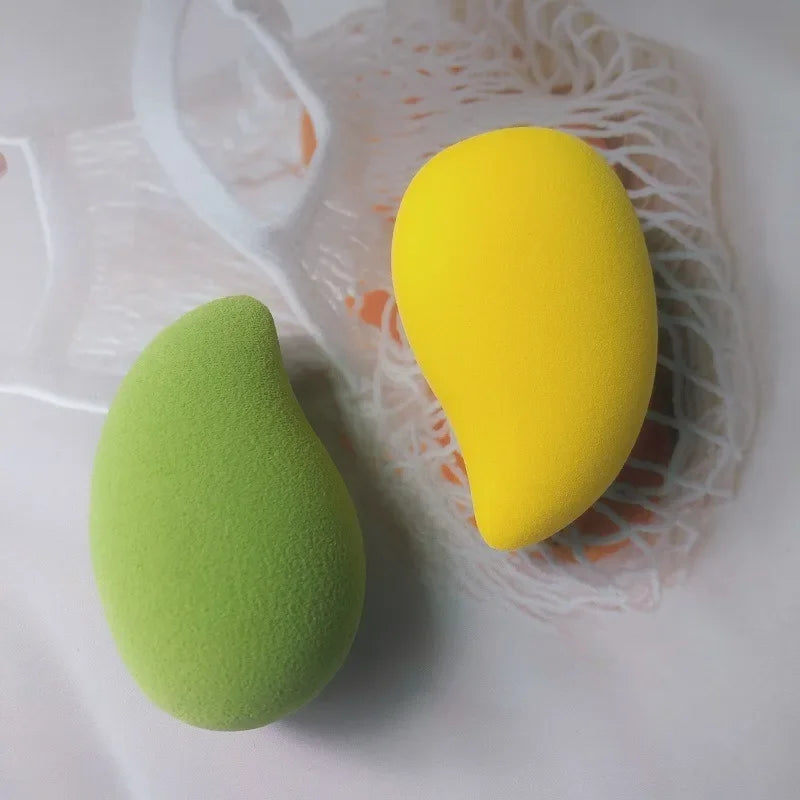 Mango-Shaped Soft Makeup Sponge — Cosmetic Powder Puff for Face Blending & Beauty Application