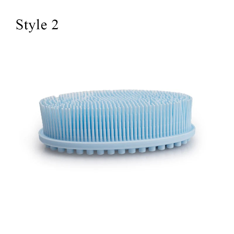 Exfoliating Silicone Bristle Sponge – Dead Skin Scrubber & Scalp Massager Bath Brush