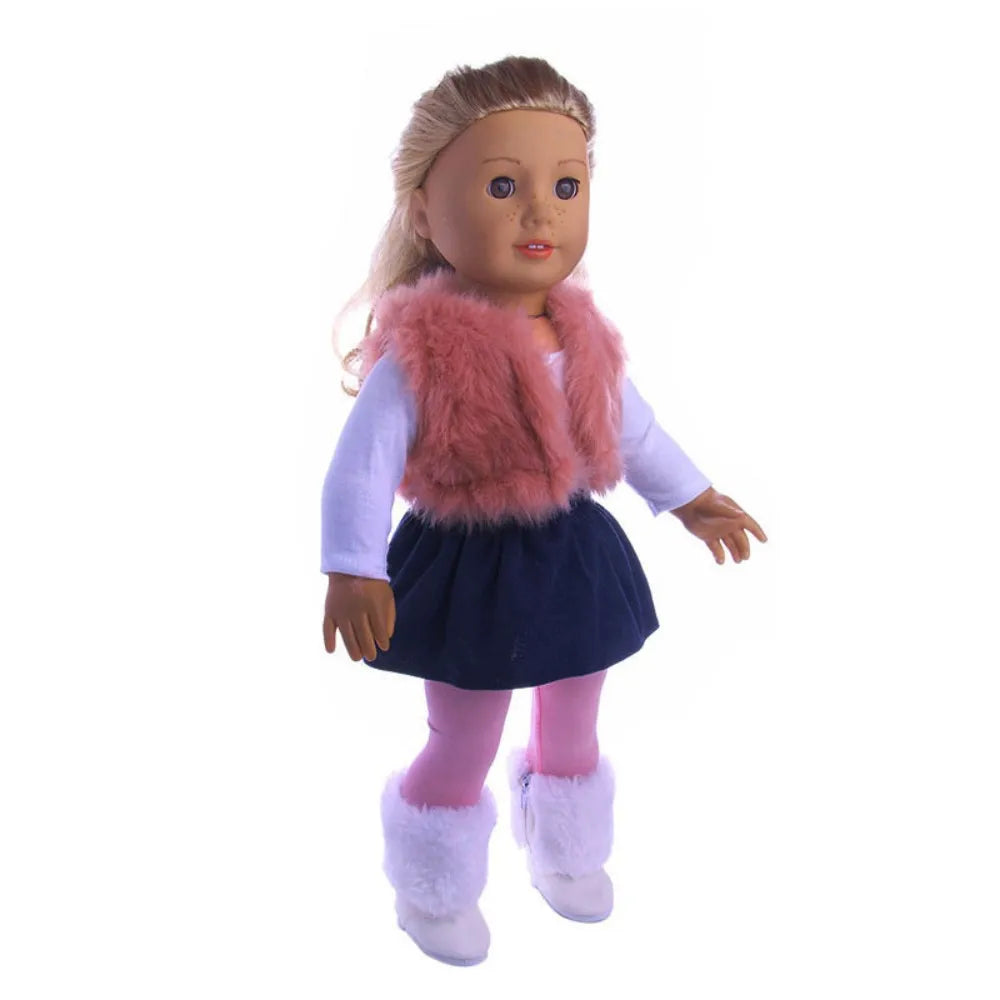 Doll Clothing Pink Series – Skirts, Swimsuits & Outfit Sets for 43cm & 18-Inch American Dolls, Accessories for Our Generation Toys