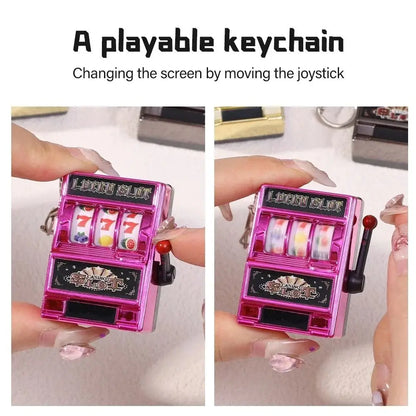 Fruit Slot Machine Keychain – Lucky Charm Mini Casino Pendant Bag Charm, Novelty Gift for Kids & Adults