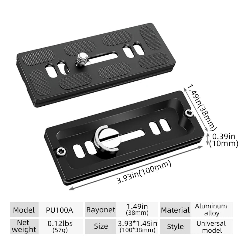 BEXIN Universal Aluminum Alloy Quick Release Plate – 1/4" Screw Tripod Mount Adapter for Arca Swiss & Benro Ball Head Cameras