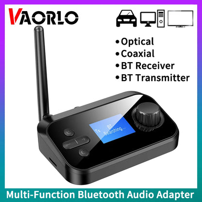Multi-Function Bluetooth Audio Transmitter & Receiver | 3.5mm AUX, Optical, Coaxial Wireless Adapter DAC Converter for TV & PC