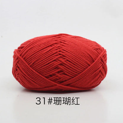 40-50g/Set 4ply Milk Cotton Knitting Yarn – Dyed Lanas for Crochet, Sweaters, Hats & Dolls, Affordable Craft Supplies
