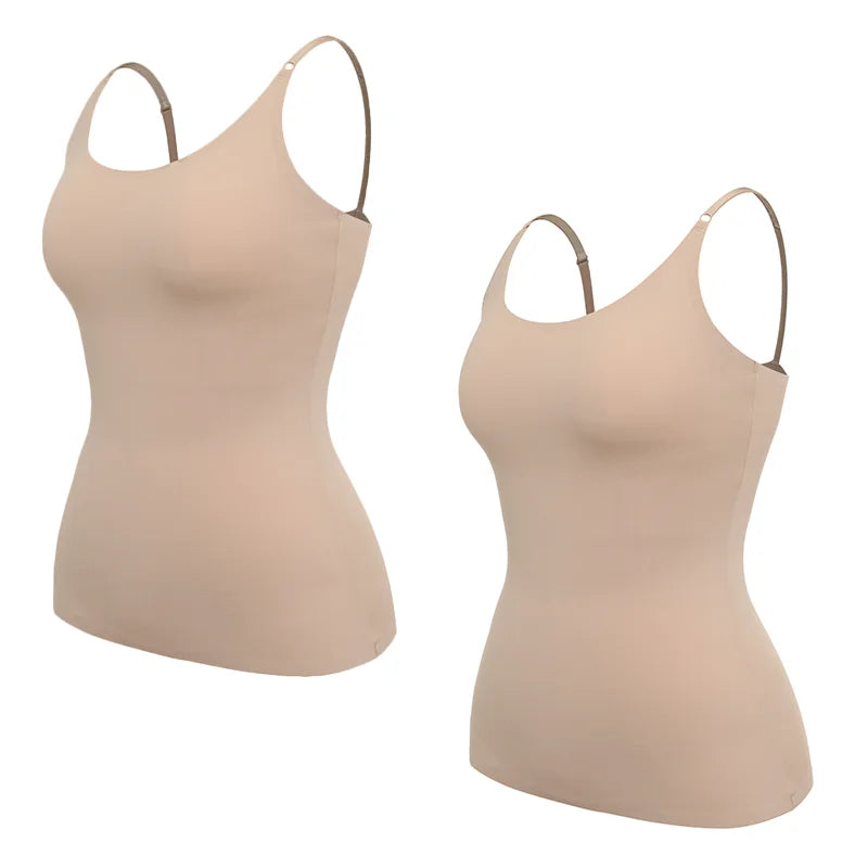 2PCS Women's Tummy Control Shapewear - Seamless Slimming Compression Camisole Tank Top