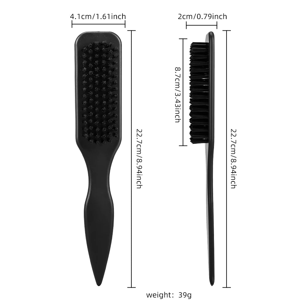 4Pc Boar Bristle Hair Brush Set - Slick Back Styling Tools for Ponytails, Buns, Baby Hair and Flyaway Control