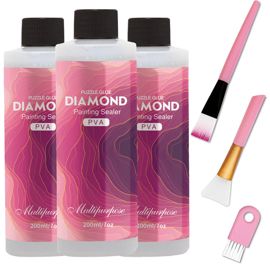 Diamond Painting Sealer - 60ML/200ML Permanent Adhesive Glue with Shine Finish for Diamond Art & Puzzle Protection