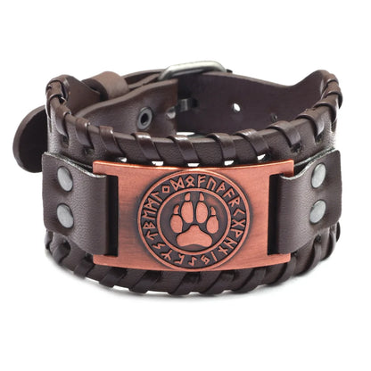 Trendy Viking Bracelet – Nordic Rune Compass & God Bird Charm Leather Woven Jewelry for Men, Fashion Accessory & Party Gift