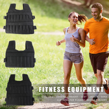 Adjustable Weight Training Vest — 3/15/35kg Fitness Running Jacket for Workout & Jogging