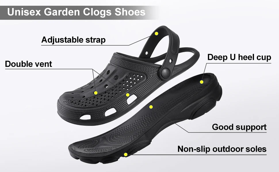 Comwarm Men’s Clogs Slippers – Breathable Non-Slip Garden & Beach Sandals for Indoor Outdoor Casual Wear