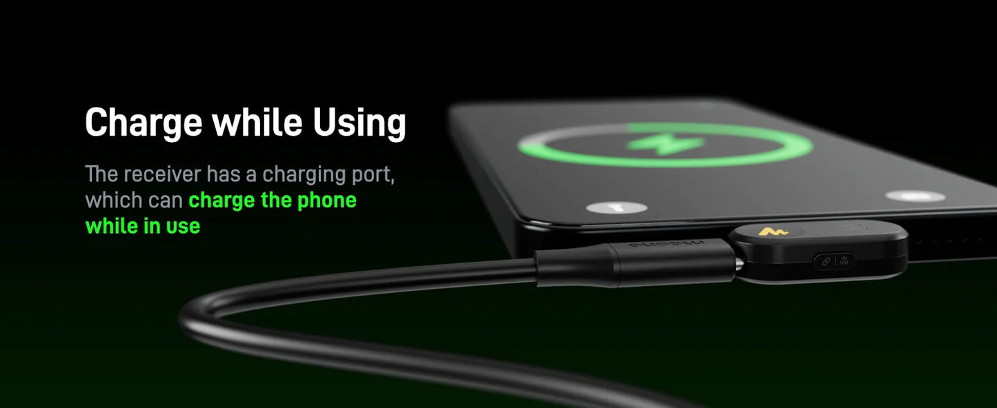 MAONO T1 Mini Wireless Lapel Microphone – Noise-Canceling Clip-On Mic for iPhone, Android, Tablet & PC Recording
