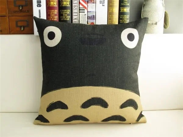 Totoro Cat Pattern Cushion Cover 45x45cm – Anime Decorative Pillow Case