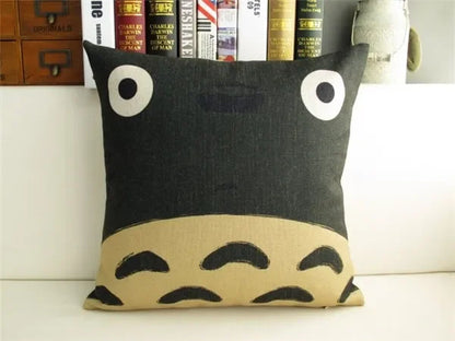 Totoro Cat Pattern Cushion Cover 45x45cm – Anime Decorative Pillow Case