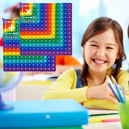 12x12 Multiplication & Addition Math Game Toy - Rainbow Silicone Times Table Educational Gift for Kids