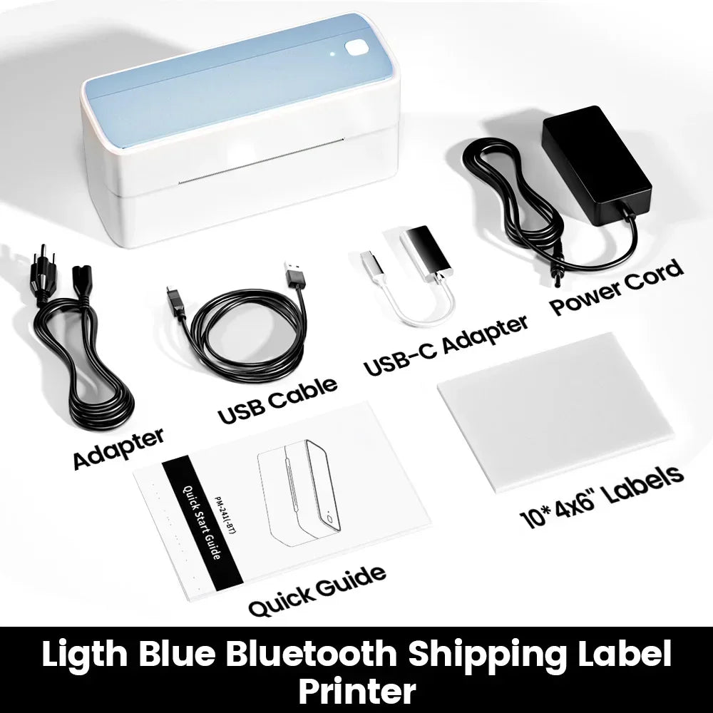 Phomemo 241 Bluetooth Thermal Label Printer – Wireless 4x6 Shipping Label Printer Compatible with iPhone, Android, Mac & Windows