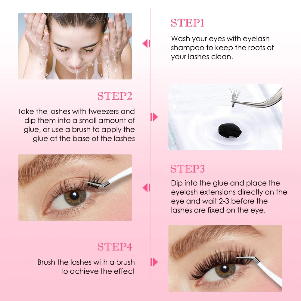 ZWELLBE Lash Clusters Glue 8ml — Black Eyelash Adhesive for DIY Extensions, Long-Lasting, Waterproof & Gentle on Eyes
