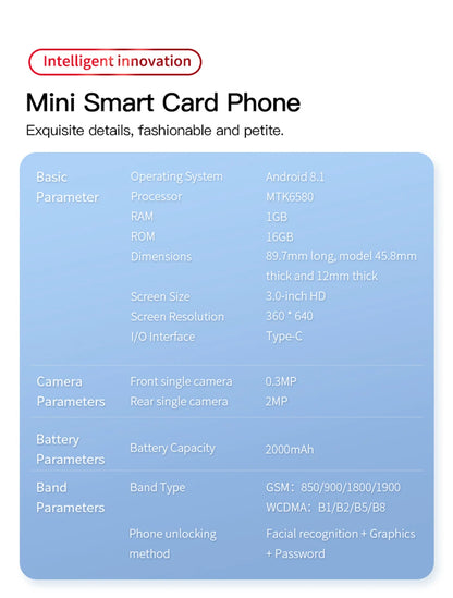 SOYES F8 Pro Max Mini Android Phone — 3.0" Display, 1GB RAM, 16GB ROM, Dual SIM, 3G, Play Store Compatible Small Smartphone