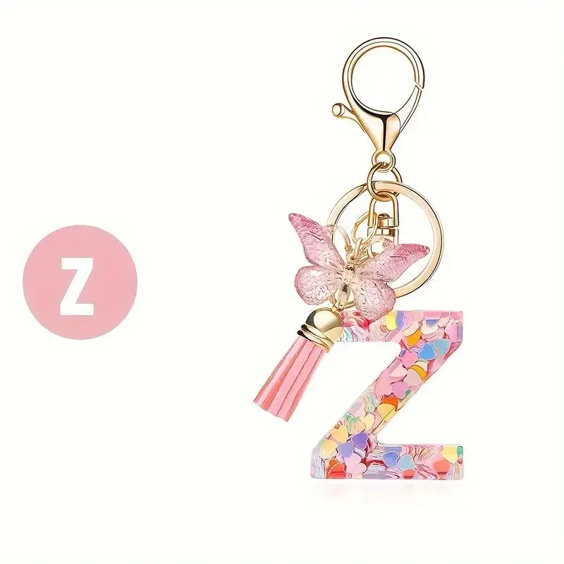 A-Z Letter Keychain - Personalized Metal Initial Pendant for Women, Car Keys & Bag Accessories