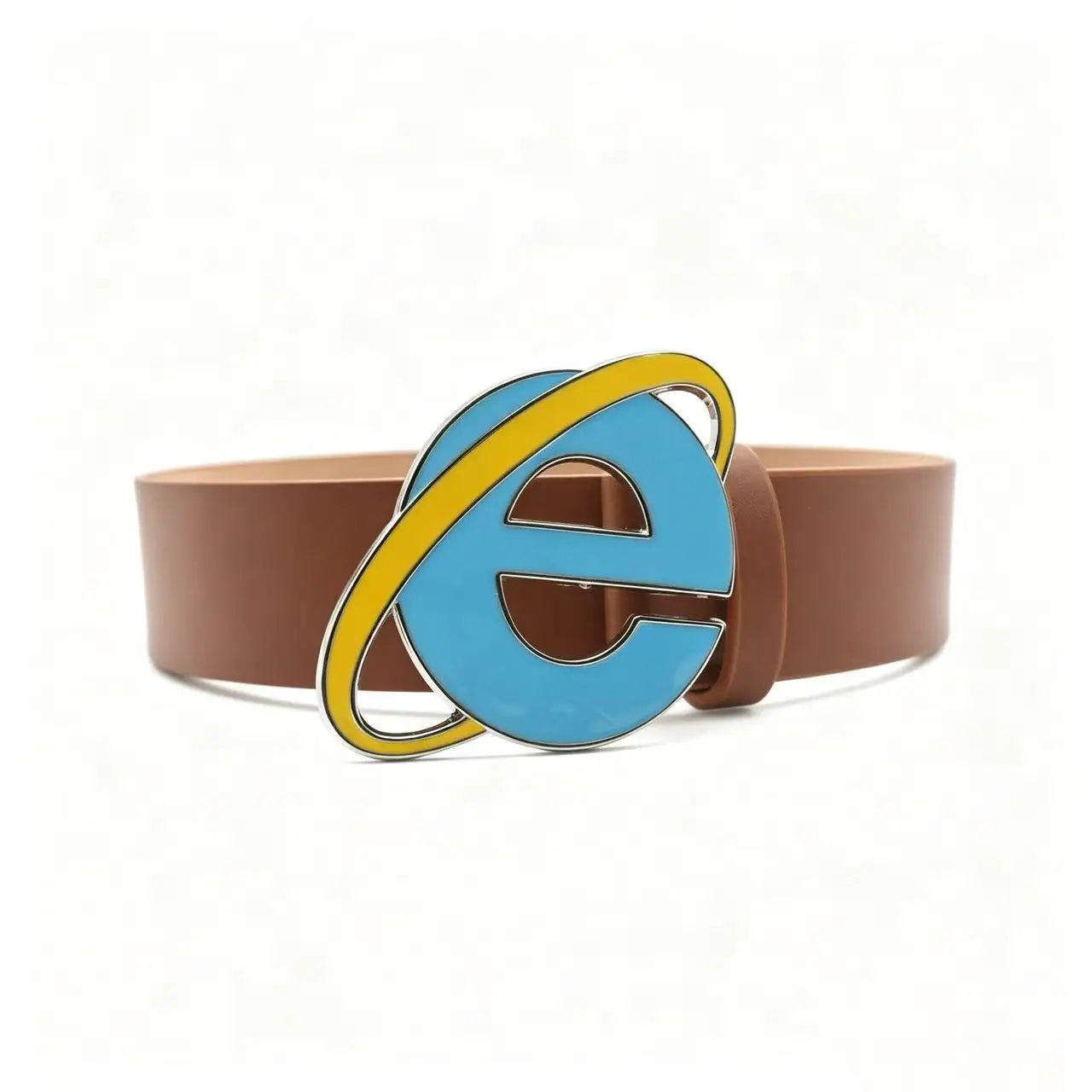 Y2K Internet Explorer Logo Belt - Nostalgic Unisex Punk Style Buckle for Men & Women