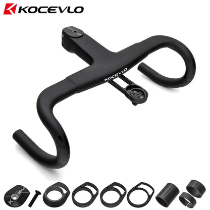 KOCEVLO H11 Carbon Road Bike Handlebar with Stem - Integrated Handlebar 370/390/400/420mm for 28.6/31.8mm Systems