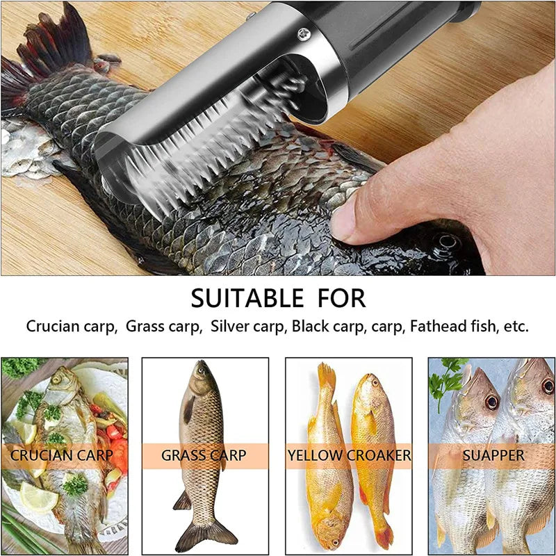Portable Electric Fish Scale Remover - USB Rechargeable Fish Scale Cleaner for Seafood