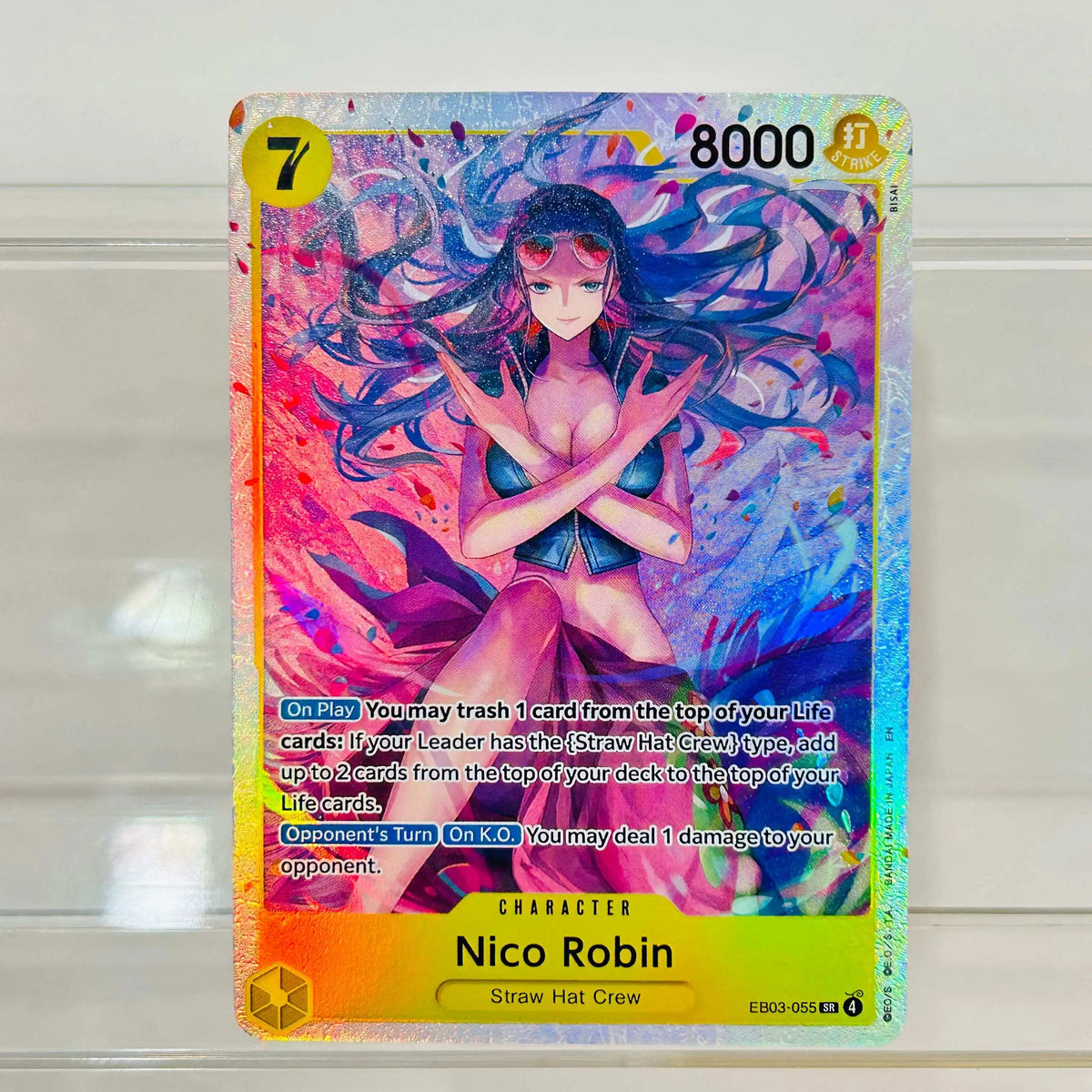 One Piece Monkey D. Luffy ST10-006 SR Card - English Holographic Textured Anime Collectible Trading Card