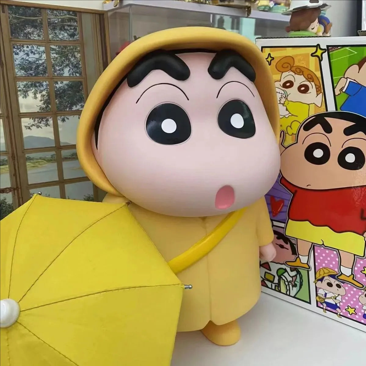 40cm Crayon Shin-Chan Raincoat Figure – Anime Doll, Car Ornament & Collectible for Birthday Gifts