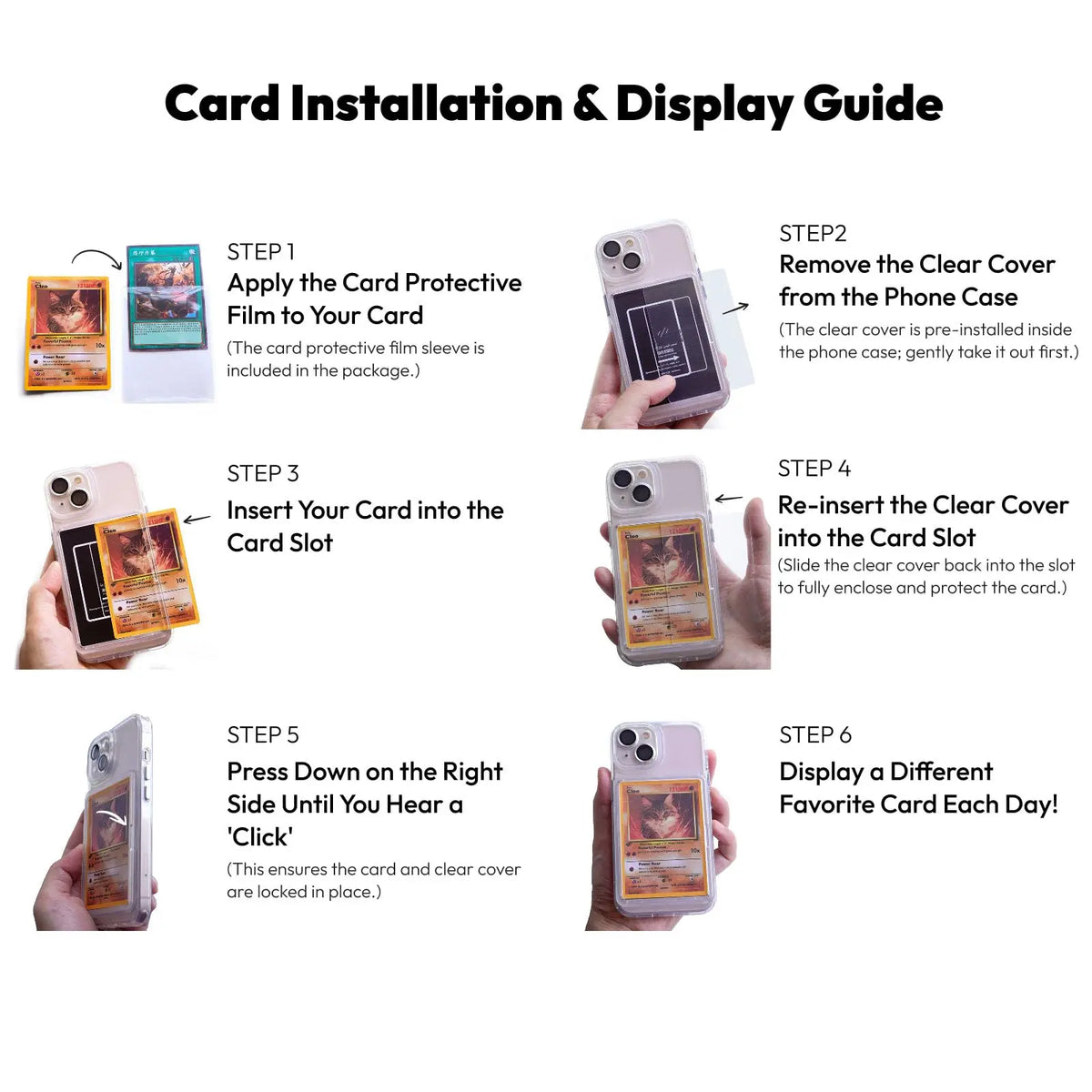 TCG Card Display Phone Case - TPU Protective Case for iPhone & Samsung Pokémon Card Collectors