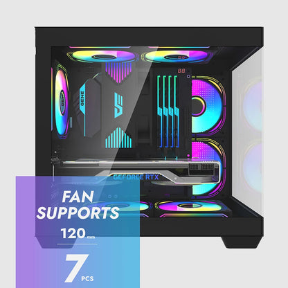 Aigo 275P Gaming PC Case — Sea View M-ATX/ITX Desktop with Double-Sided Tempered Glass