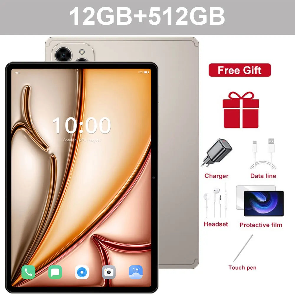 2025 Original Pad 16 Pro 10.1" Android Kids Tablet – 22GB+2TB, 5G Dual SIM, Gaming Tablet with 10000mAh Battery