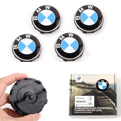 BMW Floating Wheel Center Caps - 4-Piece 56mm/68mm Wheel Hub Caps for BMW Models