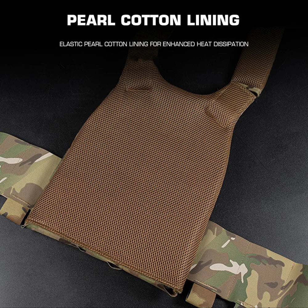 FCPC Tactical Vest Ferro – Lightweight Folding Airsoft Plate Carrier with Breathable Design, Portable Hunting Mag Pouch & Army Equipment