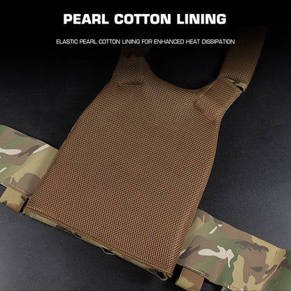 FCPC Tactical Vest Ferro – Lightweight Folding Airsoft Plate Carrier with Breathable Design, Portable Hunting Mag Pouch & Army Equipment
