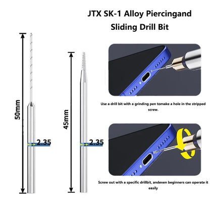 JTX SK-1 Alloy Bit Slider Screw Extractor – Professional Tool for iPhone Mobile Phone Stripped Screw Removal