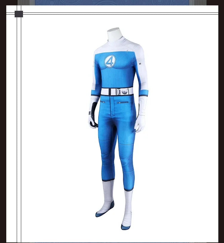 Fantastic Four Thing & Reed Richards Cosplay Costume – Blue Invisible Man Jumpsuit for Halloween & Superhero Events