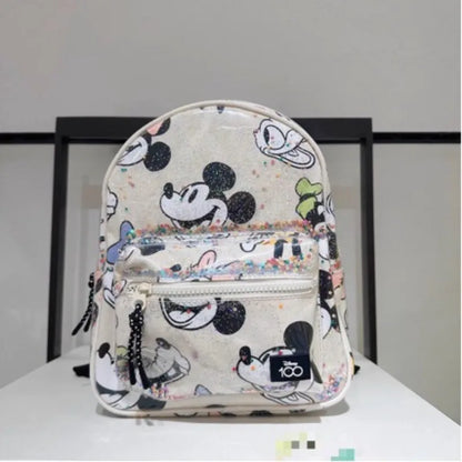 Disney Mickey Mouse Fashion Backpack - Cute Minnie Canvas School Bag, Large Capacity Backpack for Women & Girls