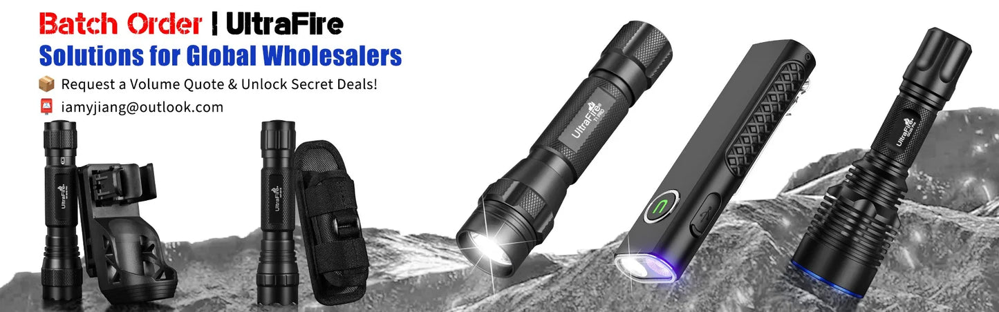 UltraFire T1 Pro Tactical Flashlight – 1200LM Powerful Rechargeable Police Flashlight with Holster for Outdoor Use