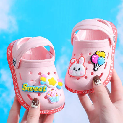 Summer Kids Sandals – Soft Anti-Skid Cartoon Hole Slippers for Boys & Girls, DIY Beach Shoes